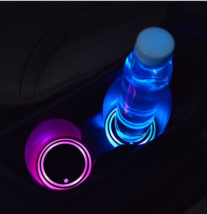 Colorful Cup Holder LED Light-up Coaster Solar & USB Charging